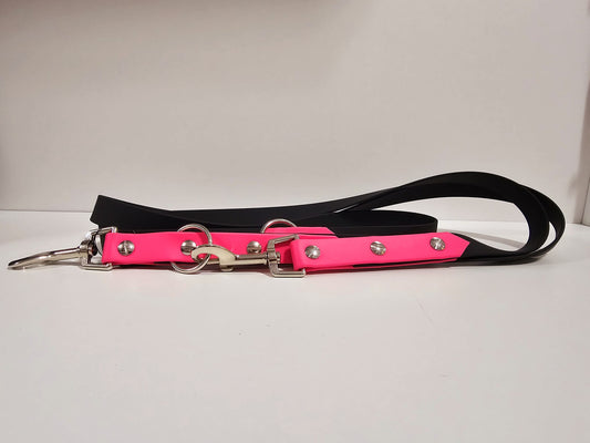 Langleine 2m black / pink "miss piggiiii"