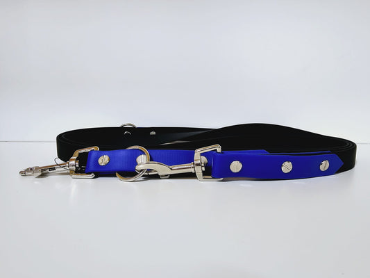 Doppelleine 2m black / dark blue "blue silver"