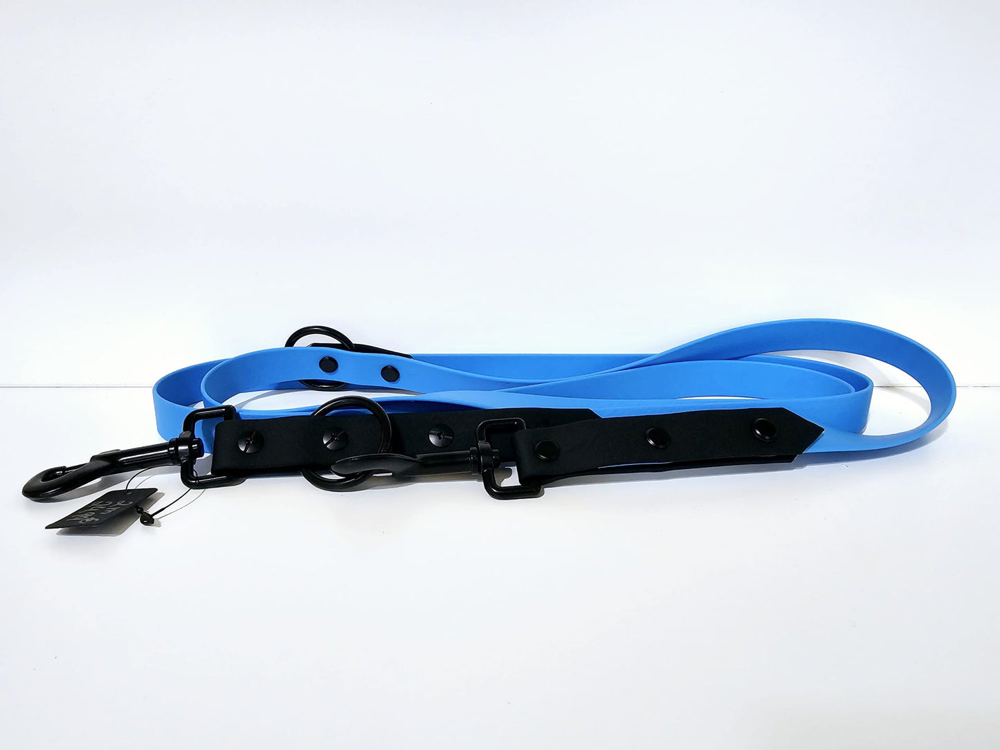 Doppelleine 2m black /  blue "lite blue"