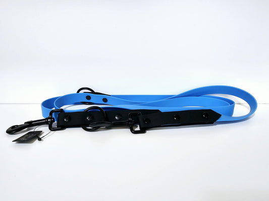 Doppelleine 2m black /  blue "lite blue"