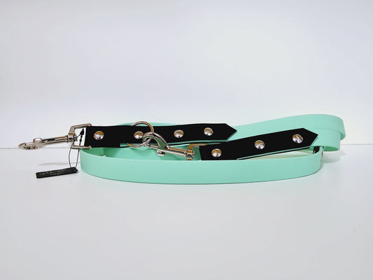 Doppelleine 2m lite green /  black "aftereight"
