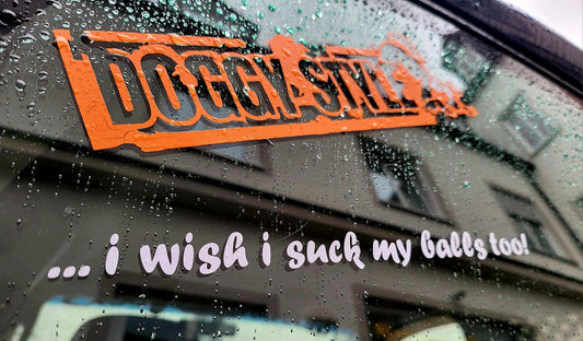 Aufkleber "suck my balls" DoggyStyle