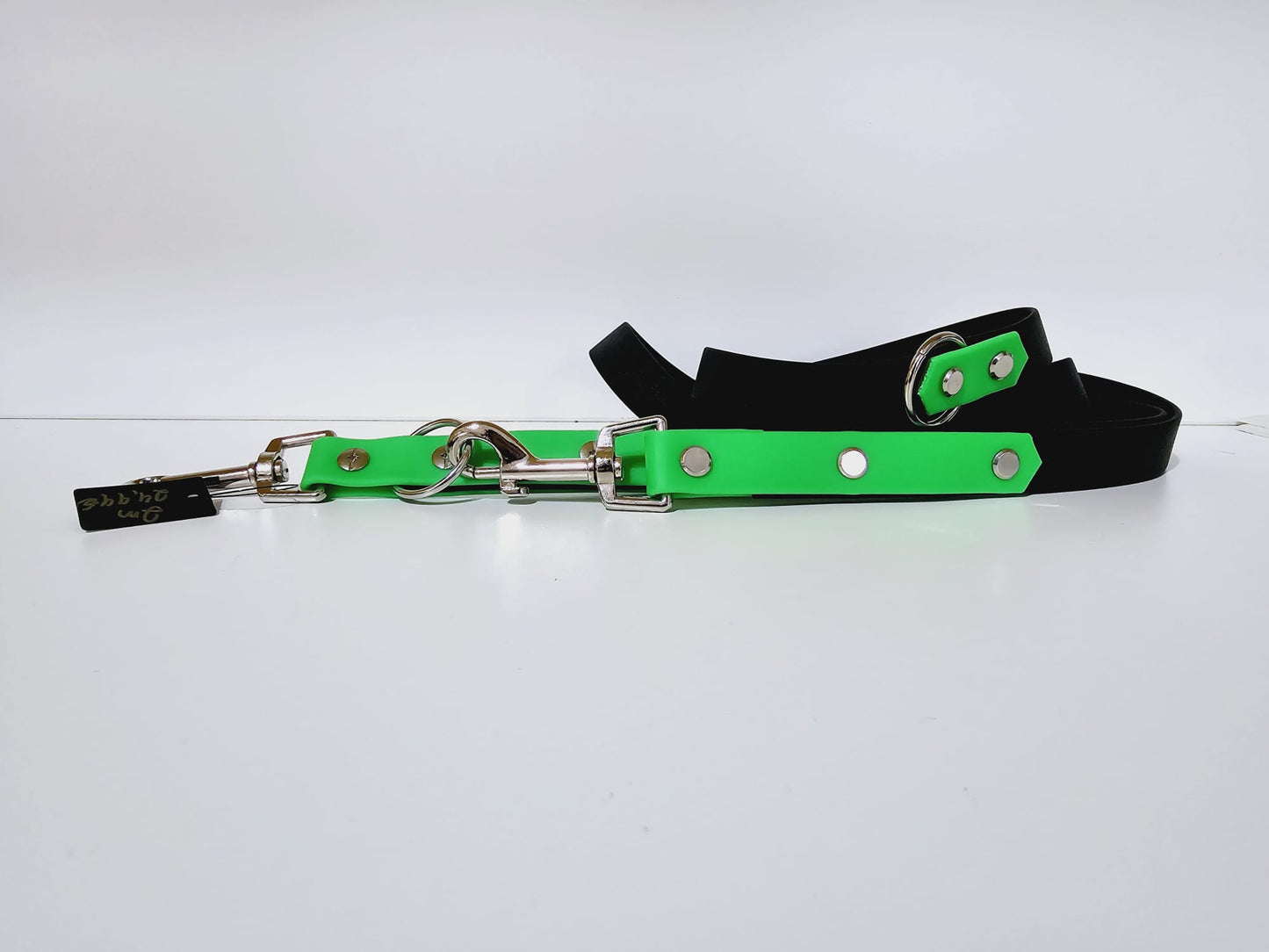 Doppelleine 2m black / green "contrast"