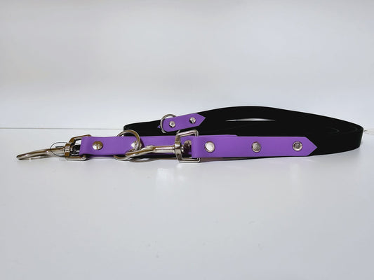 Doppelleine 2m black /   violett "girly"