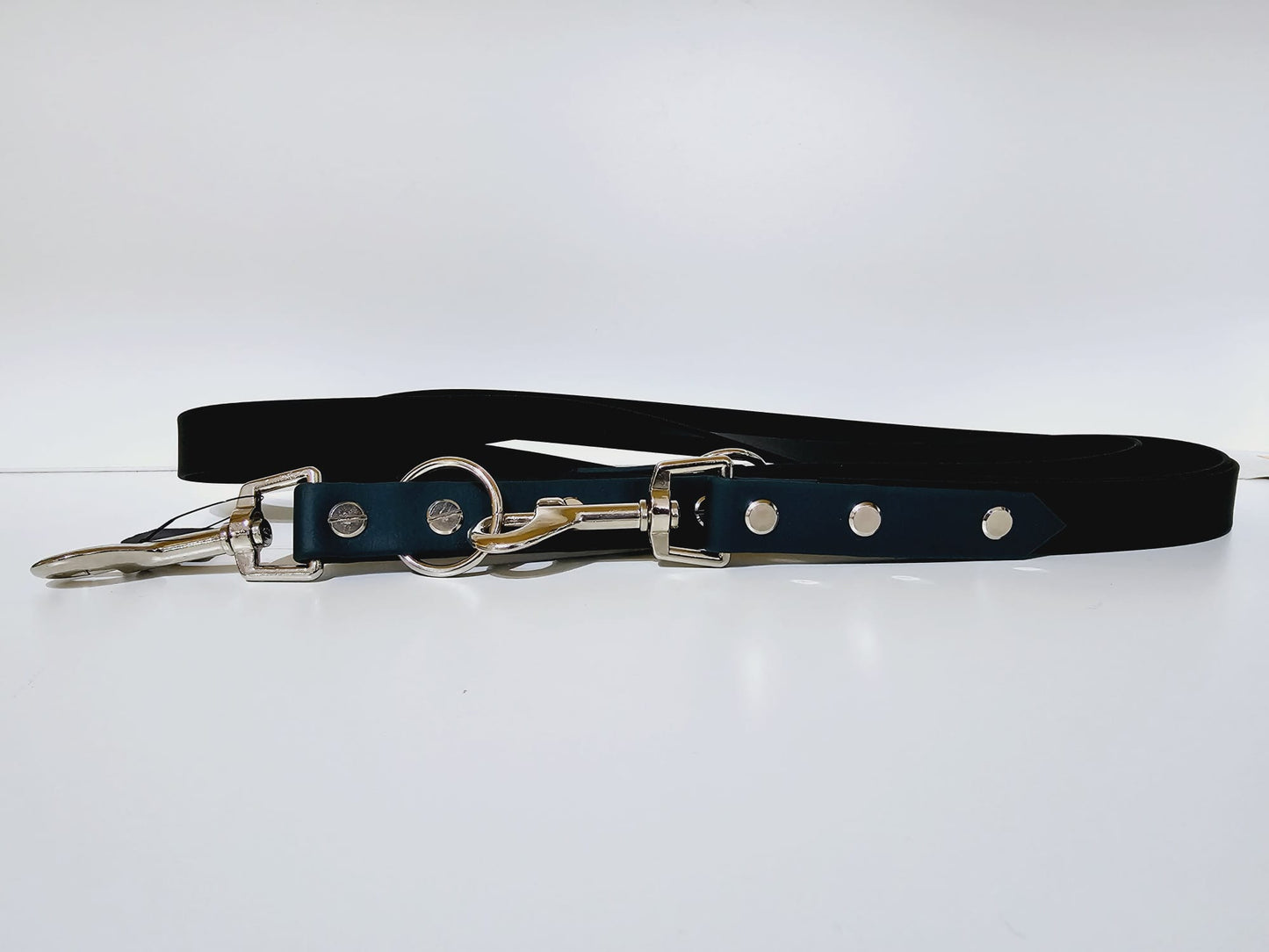 Doppelleine 2m black / green "snake"