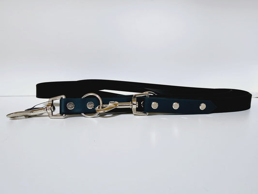Doppelleine 2m black /   green "snake"