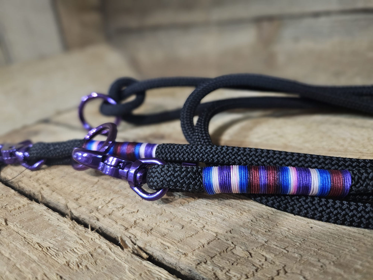 Tauleine 2,20m | 8mm | Scherenkarabiner schwarz / lila