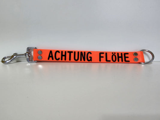 Leinenverlängerung mit Warnhinweis | ACHTUNG FLÖHE