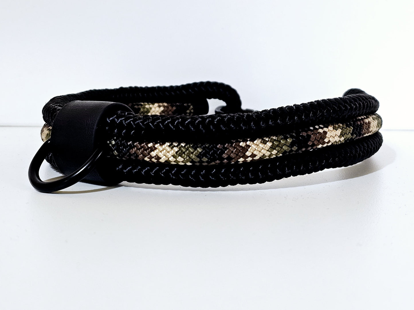 Tau Premium Halsband TRIO | 10mm | Bolzenhacken oliv camouflage / schwarz - schwarz