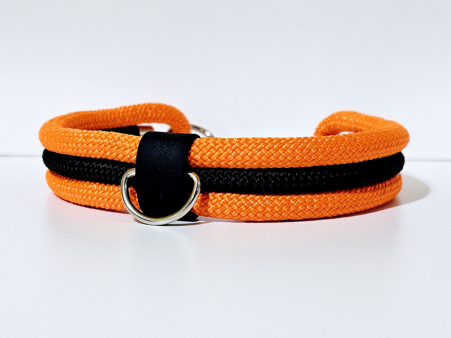 Tau Premium Halsband TRIO | 10mm | Bolzenhacken orange / schwarz - schwarz