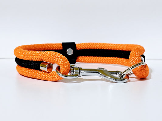 Tau Premium Halsband TRIO | 10mm | Bolzenhacken orange / schwarz - schwarz