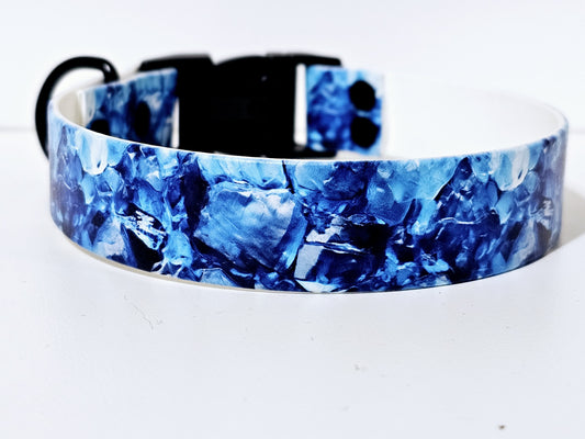 Halsband 25mm breit UV-Druck| Ice / schwarz