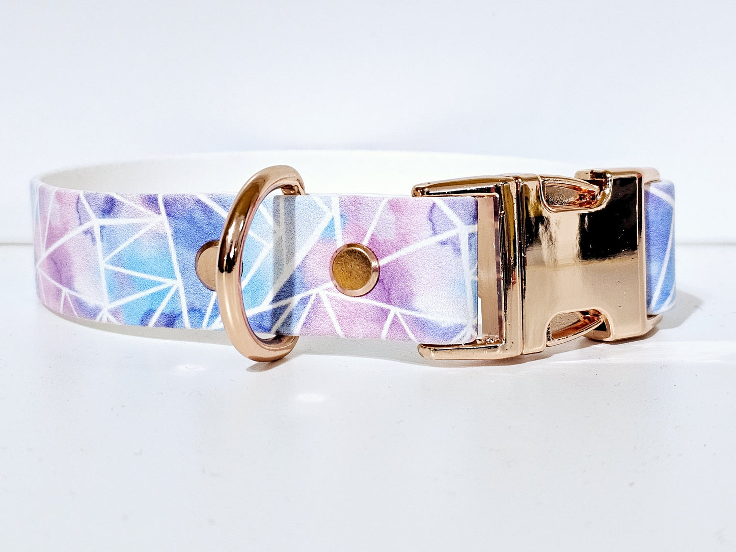 Halsband 25mm breit UV-Druck| rainbow / rose gold