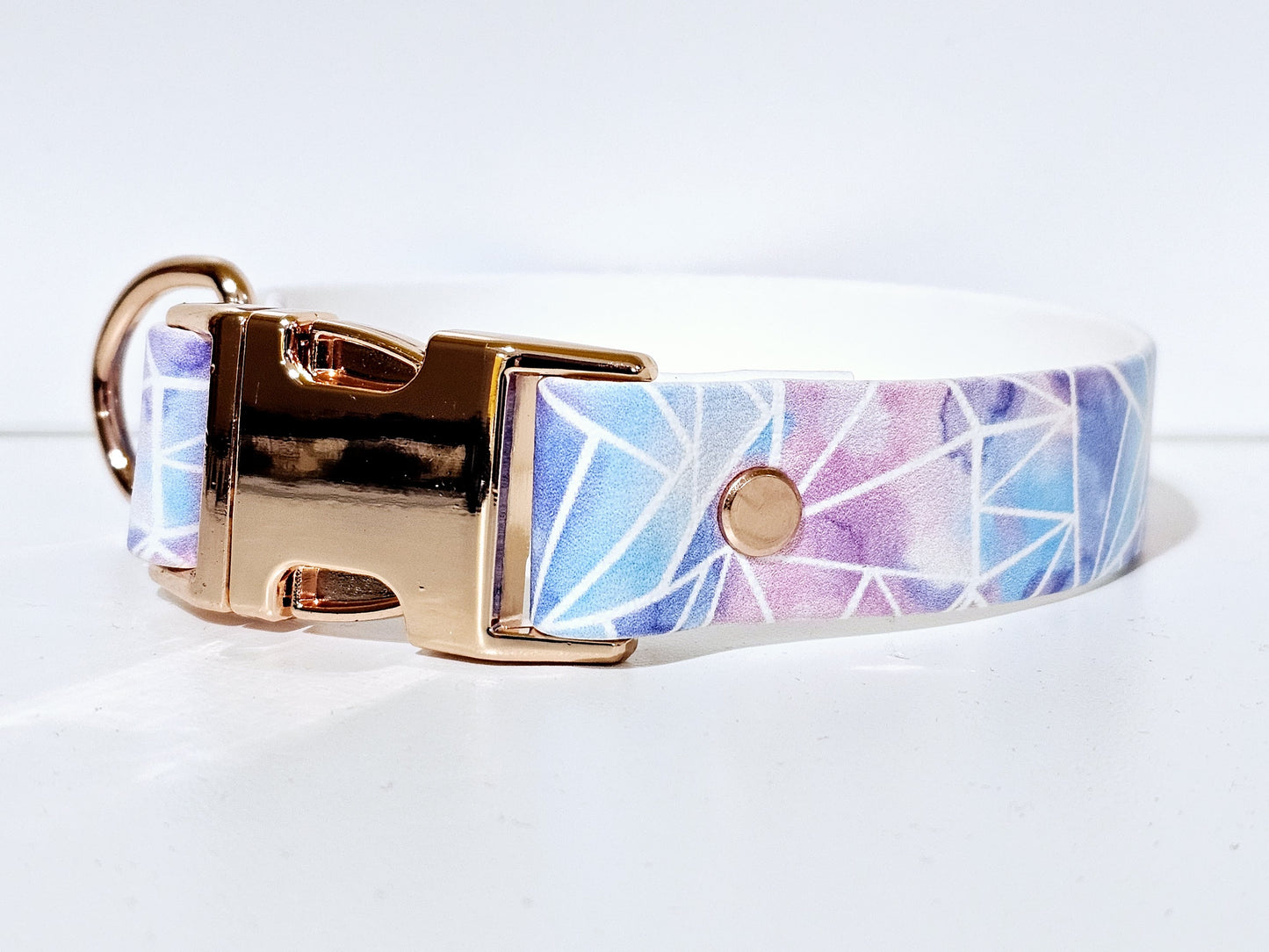 Halsband 25mm breit UV-Druck| rainbow / rose gold