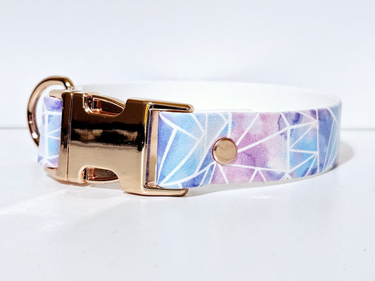 Halsband 25mm breit UV-Druck| rainbow / rose gold