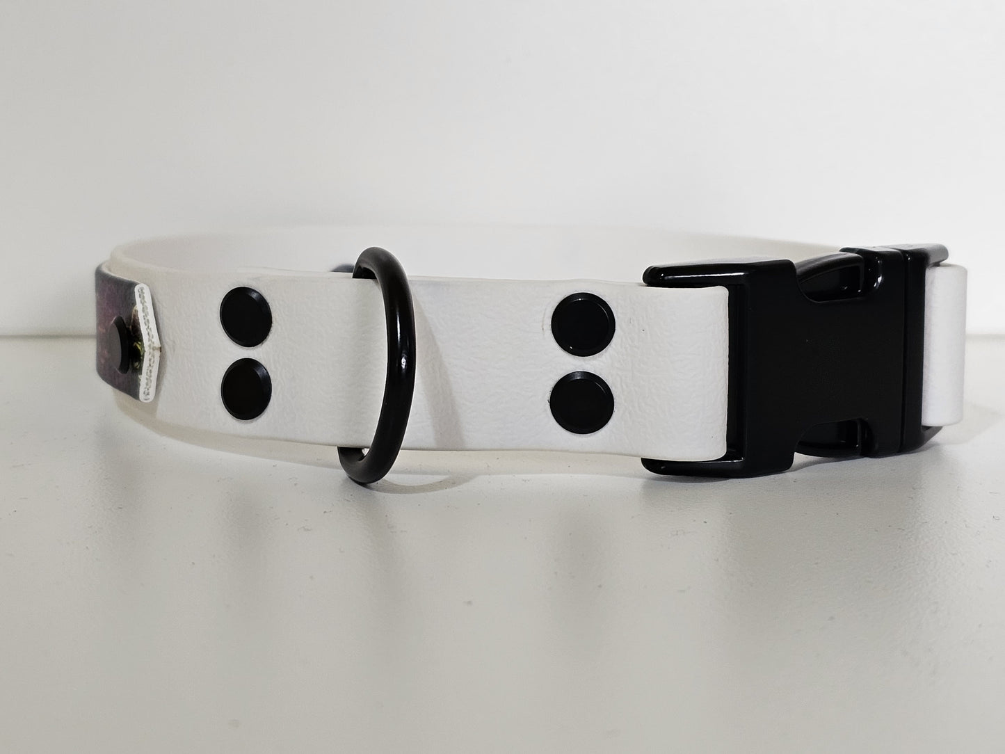 Halsband 25mm breit UV-Druck 2lagig | colerful killer head - weiss / schwarz