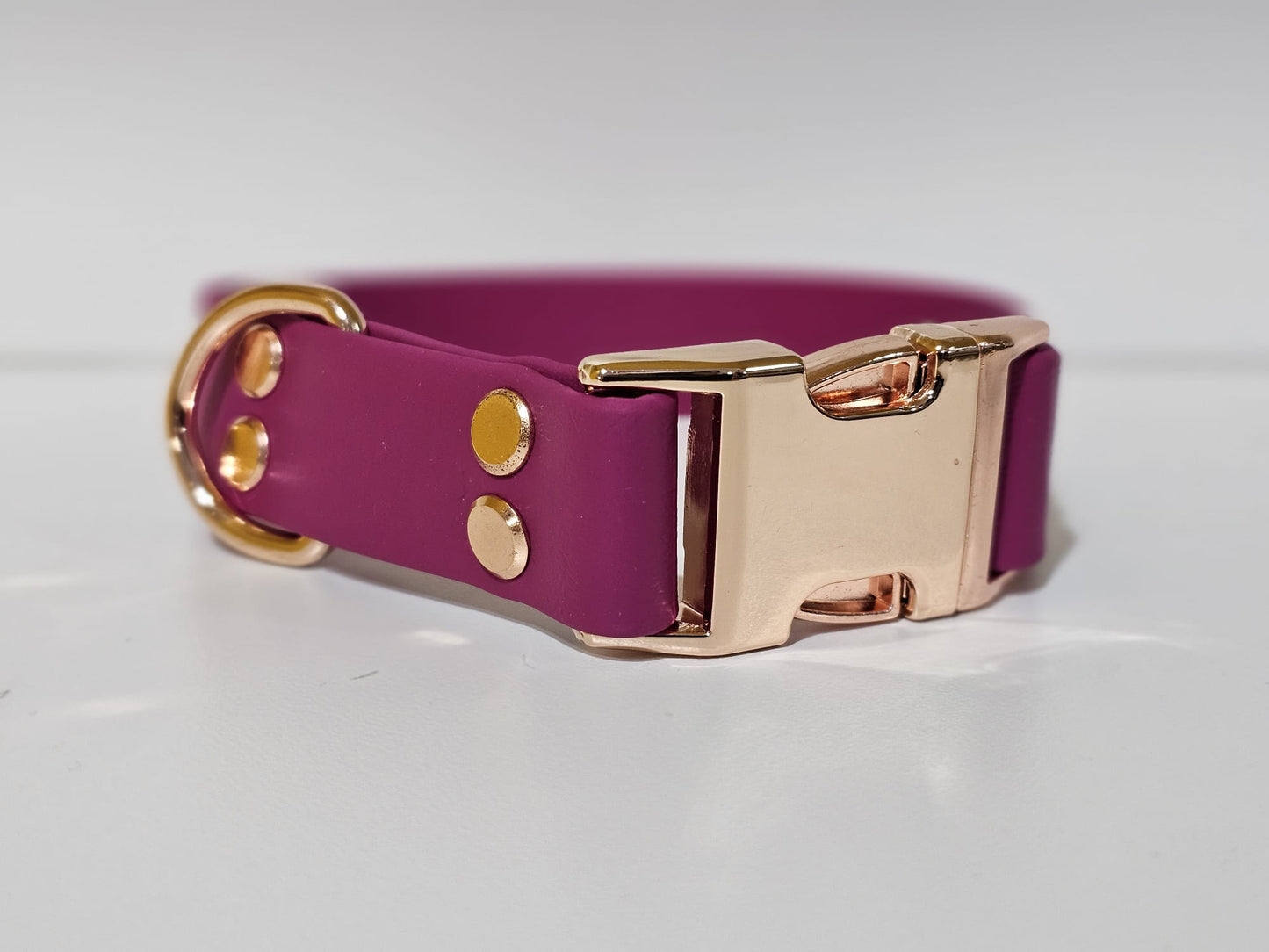 Halsband 25mm breit | magenta / rose gold
