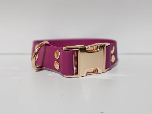 Halsband 25mm breit | magenta / rose gold