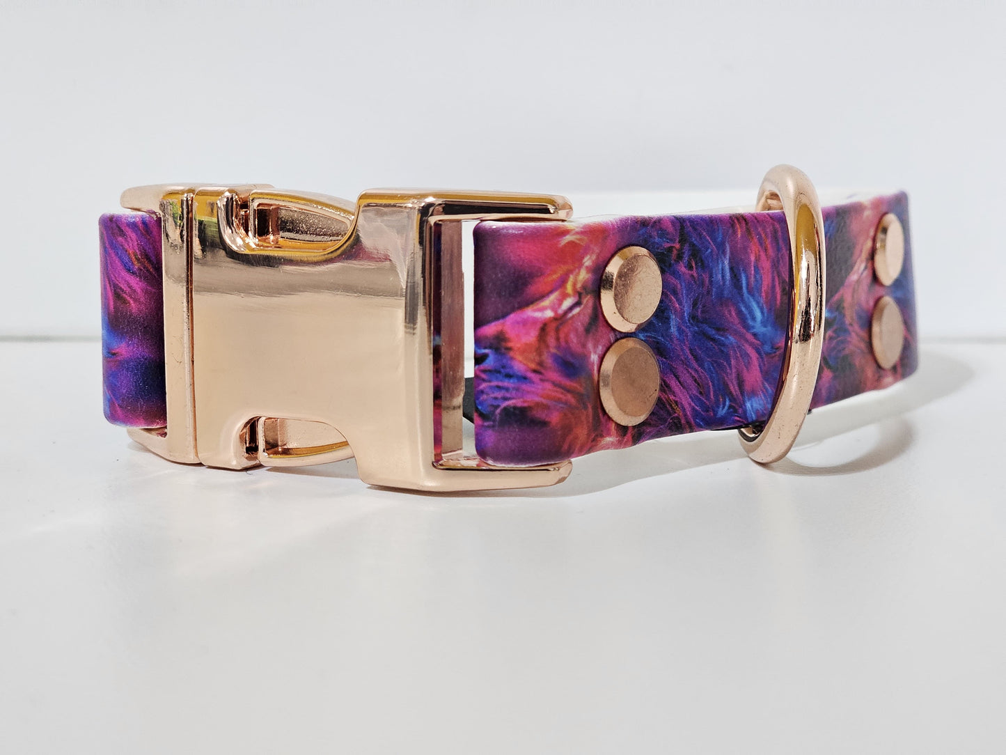 Halsband 25mm breit UV-Druck| lions / rose gold