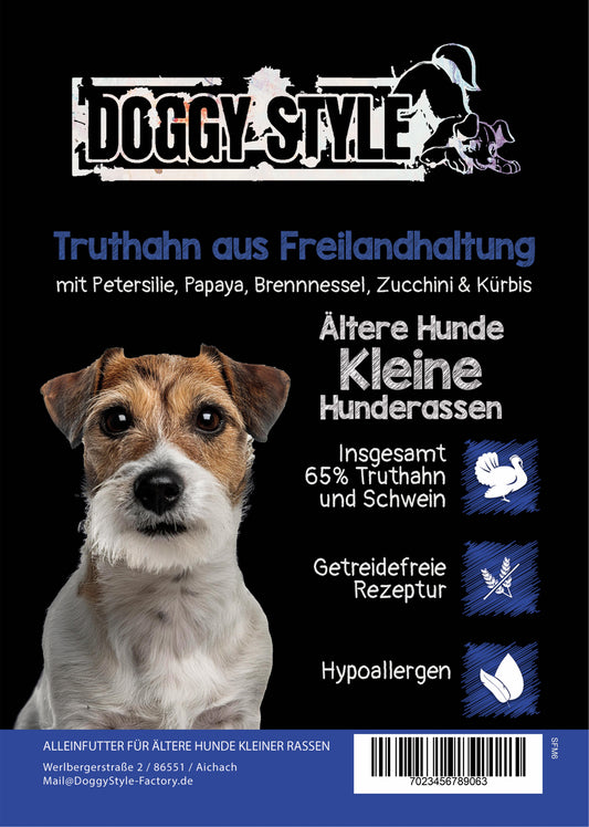 Truthahn aus Freilandhaltung Ältere Hunde Kleine Rassen 2kg