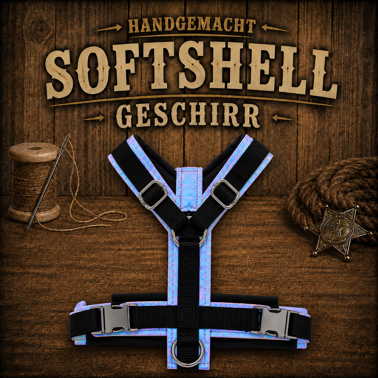 Geschirr Softshell Nylon Reflection