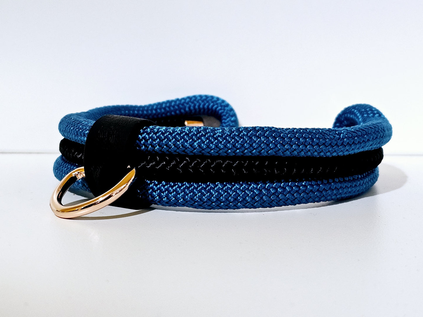 Tau Premium Halsband TRIO | 10mm | Bolzenhacken blau / schwarz - rose gold