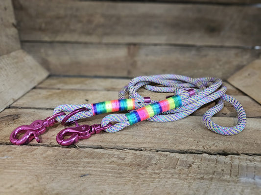 Tauleine 2,20m | 8mm | Scherenkarabiner rainbow / pink