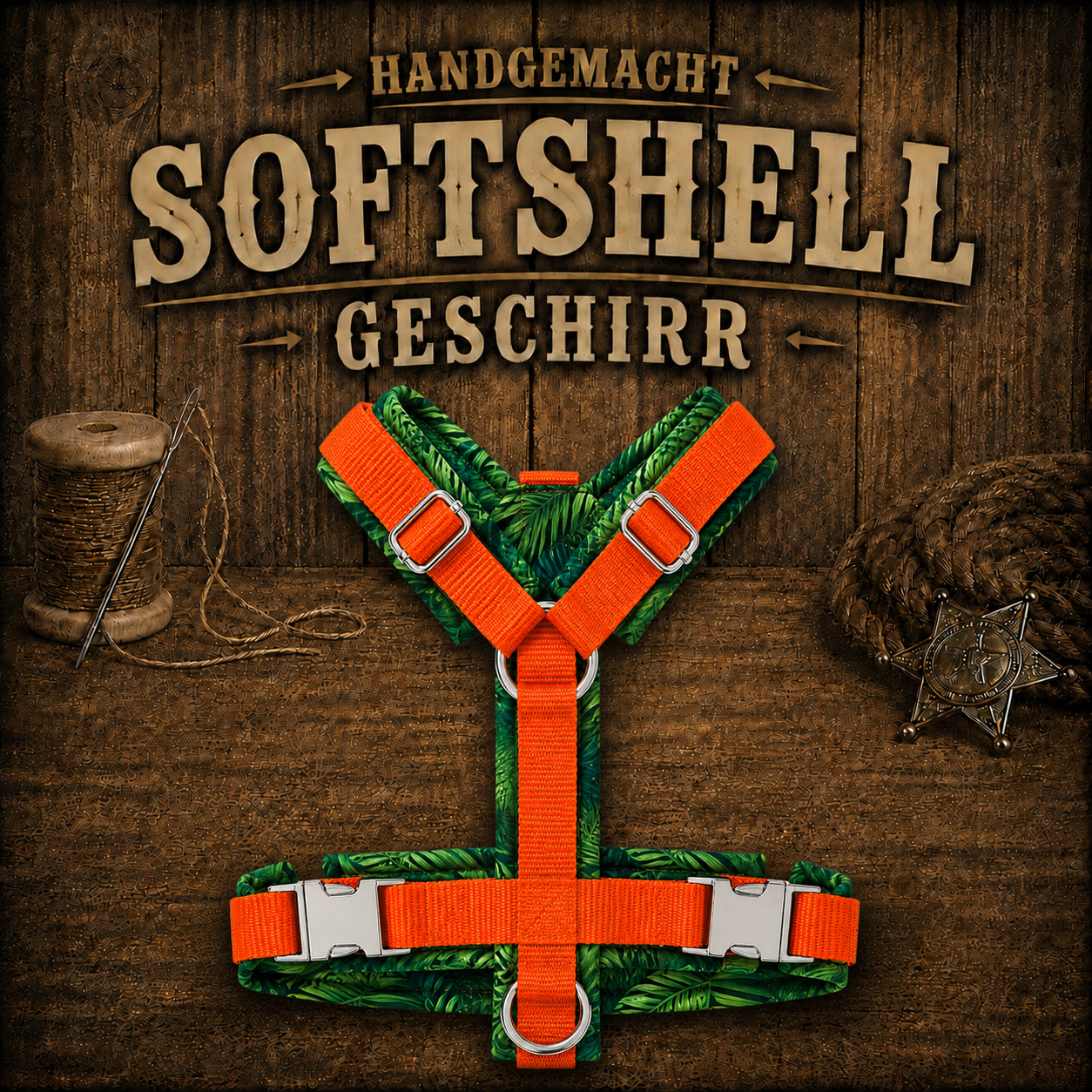 Geschirr Softshell Nylon Dschungel