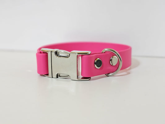 Halsband 25mm breit | pink / silber