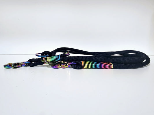 Tauleine 2,20m | 8mm | Scherenkarabiner schwarz / rainbow