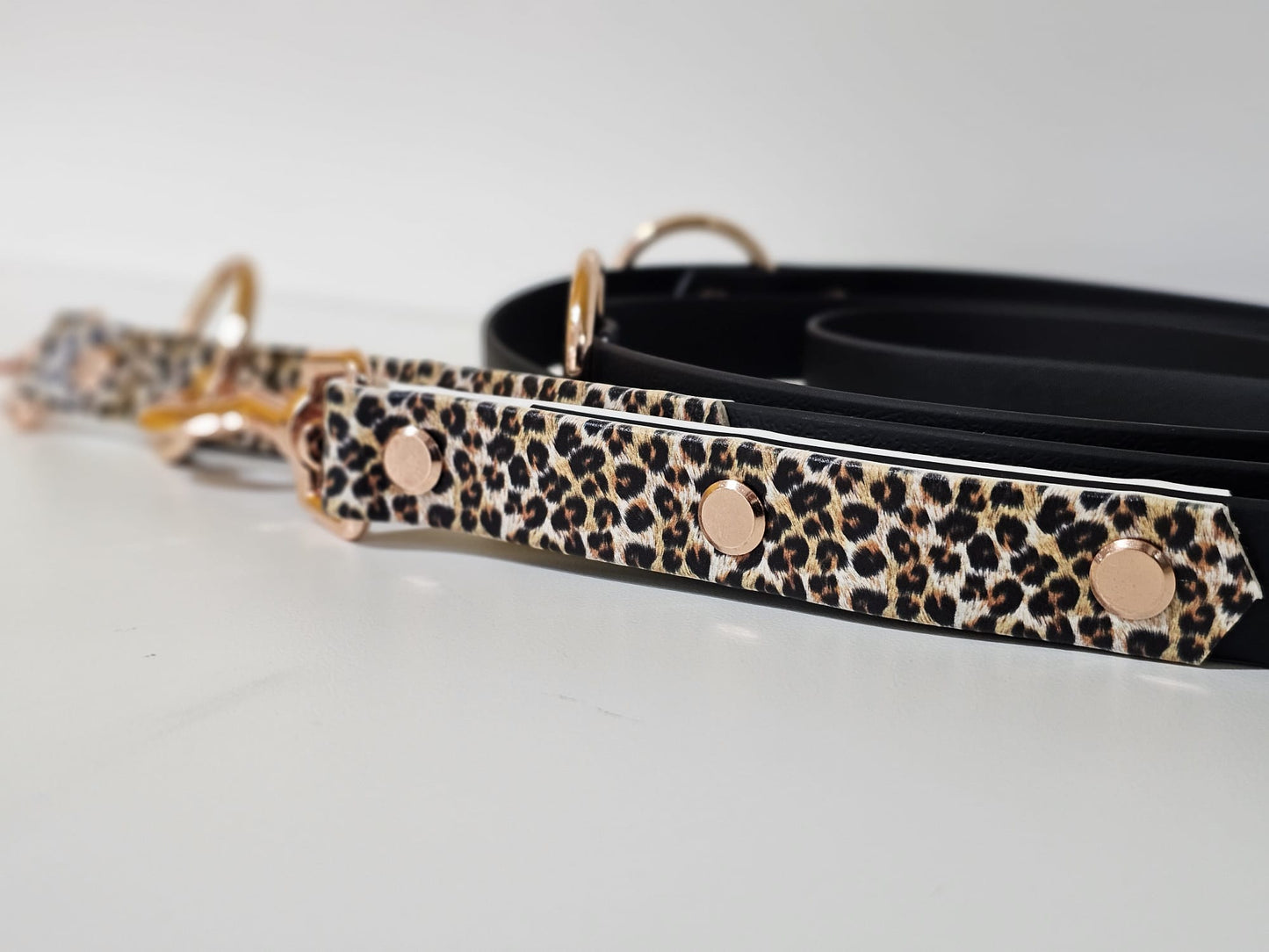 Langleine 2m black / leopard "leopard"