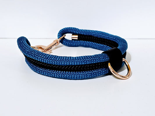Tau Premium Halsband TRIO | 10mm | Bolzenhacken blau / schwarz - rose gold