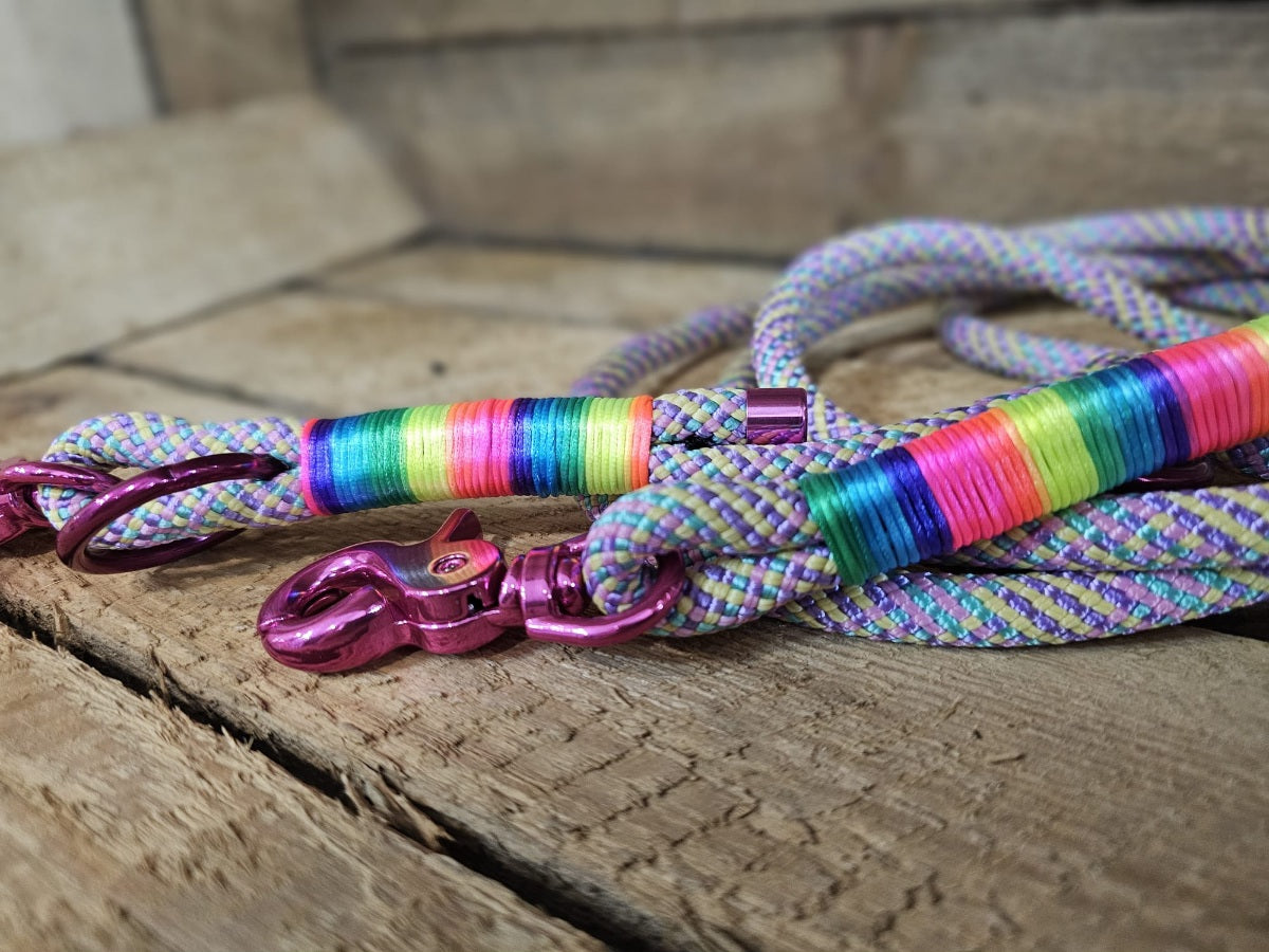 Tauleine 2,20m | 8mm | Scherenkarabiner rainbow / pink