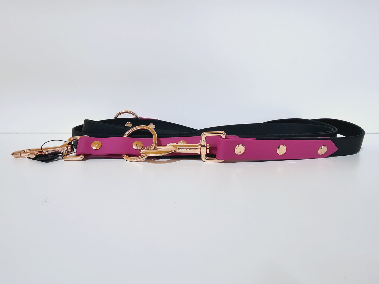 Doppelleine 2m black / violett "Lady violett"