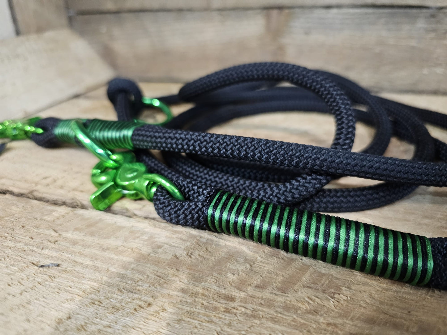Tauleine 2,20m | 8mm | Scherenkarabiner schwarz / grün