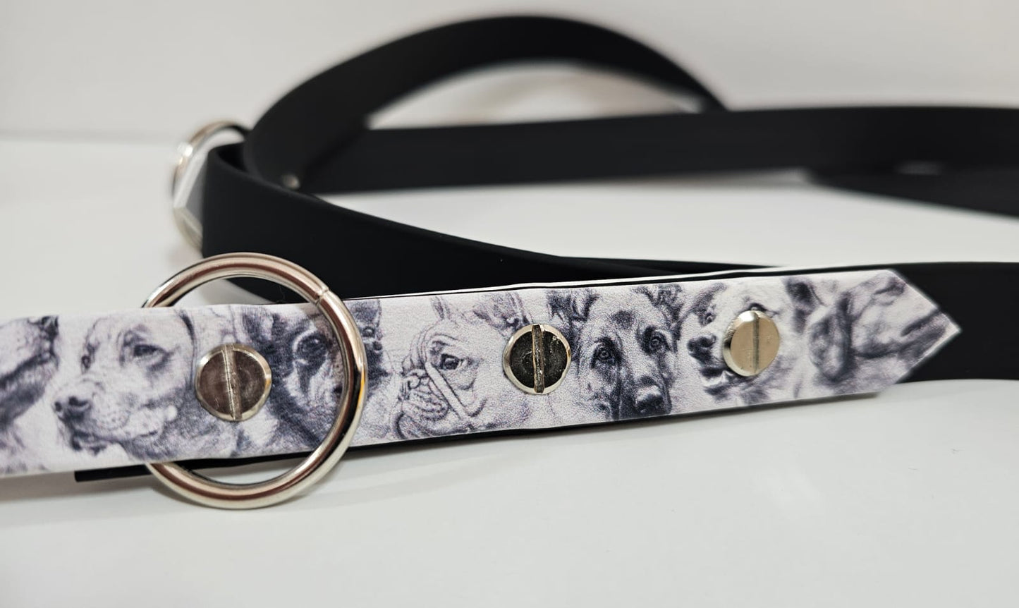 Doppelleine 2m black / dog "doggy"