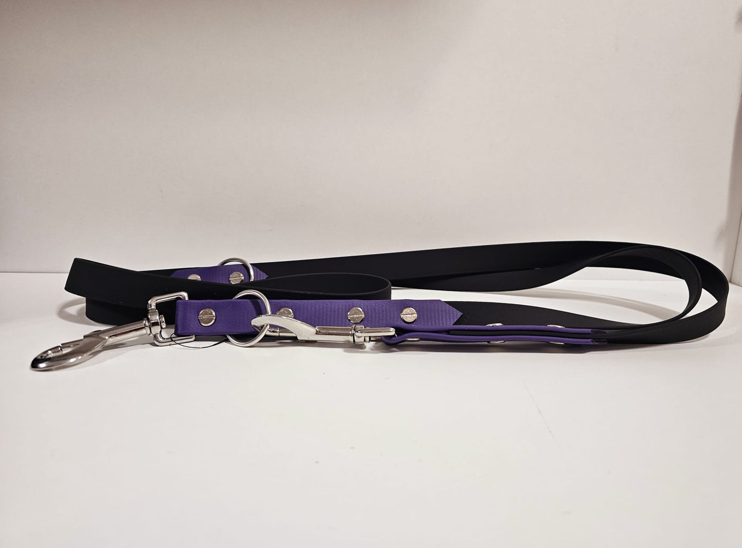 Doppelleine 2m black / violett "violett star"