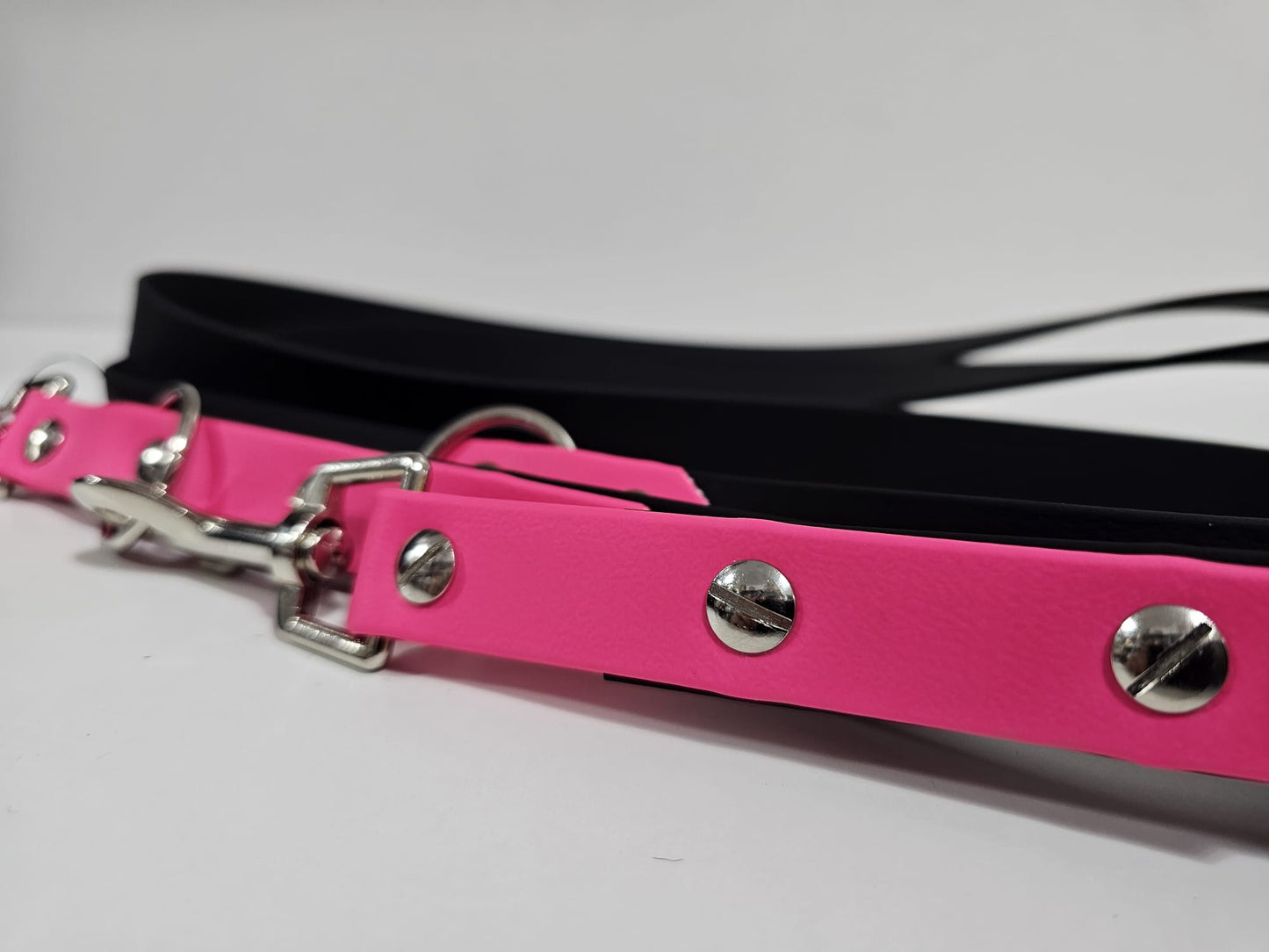 Langleine 2m black / pink "miss piggiiii"