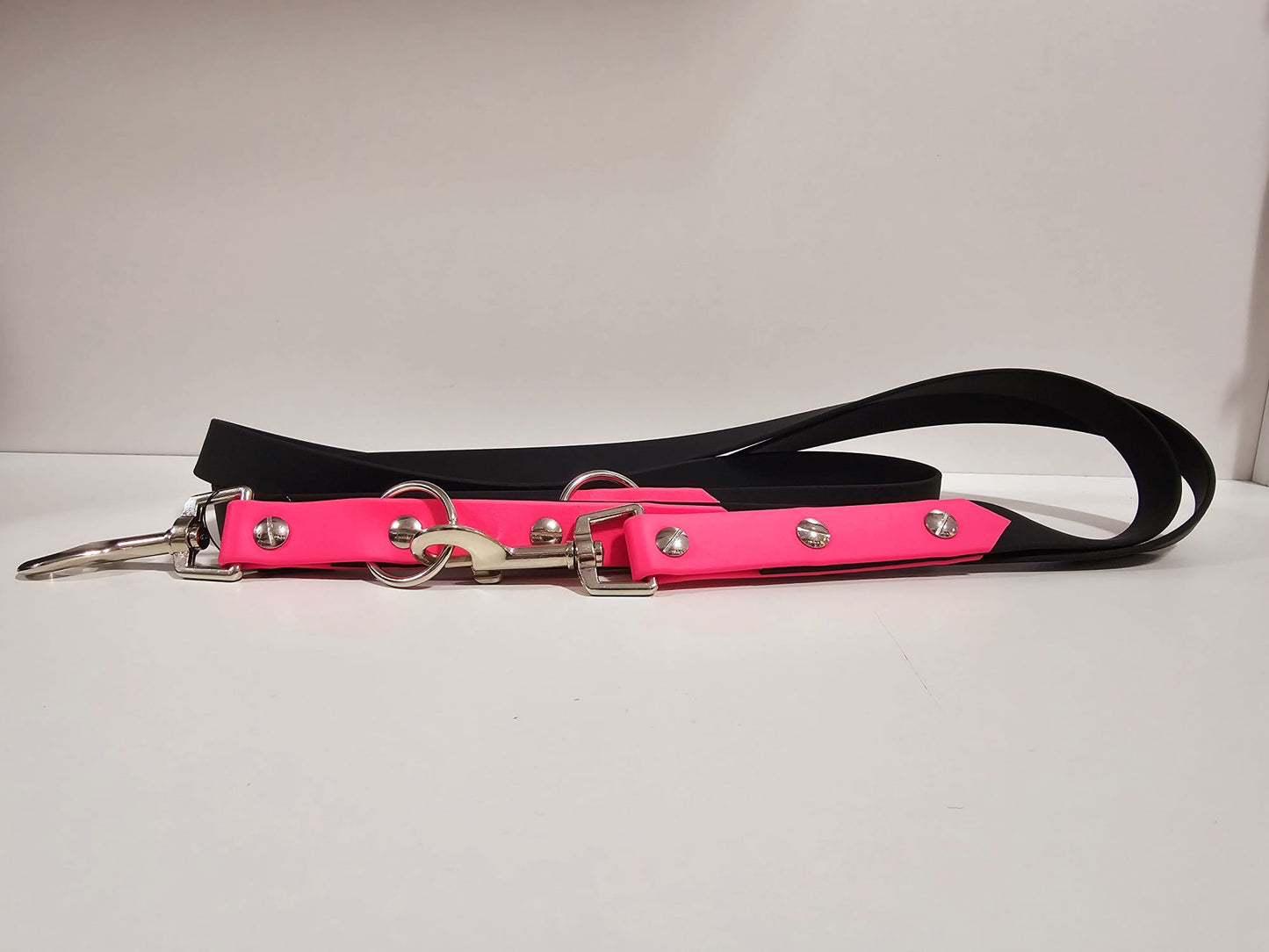 Langleine 2m black / pink "miss piggiiii"