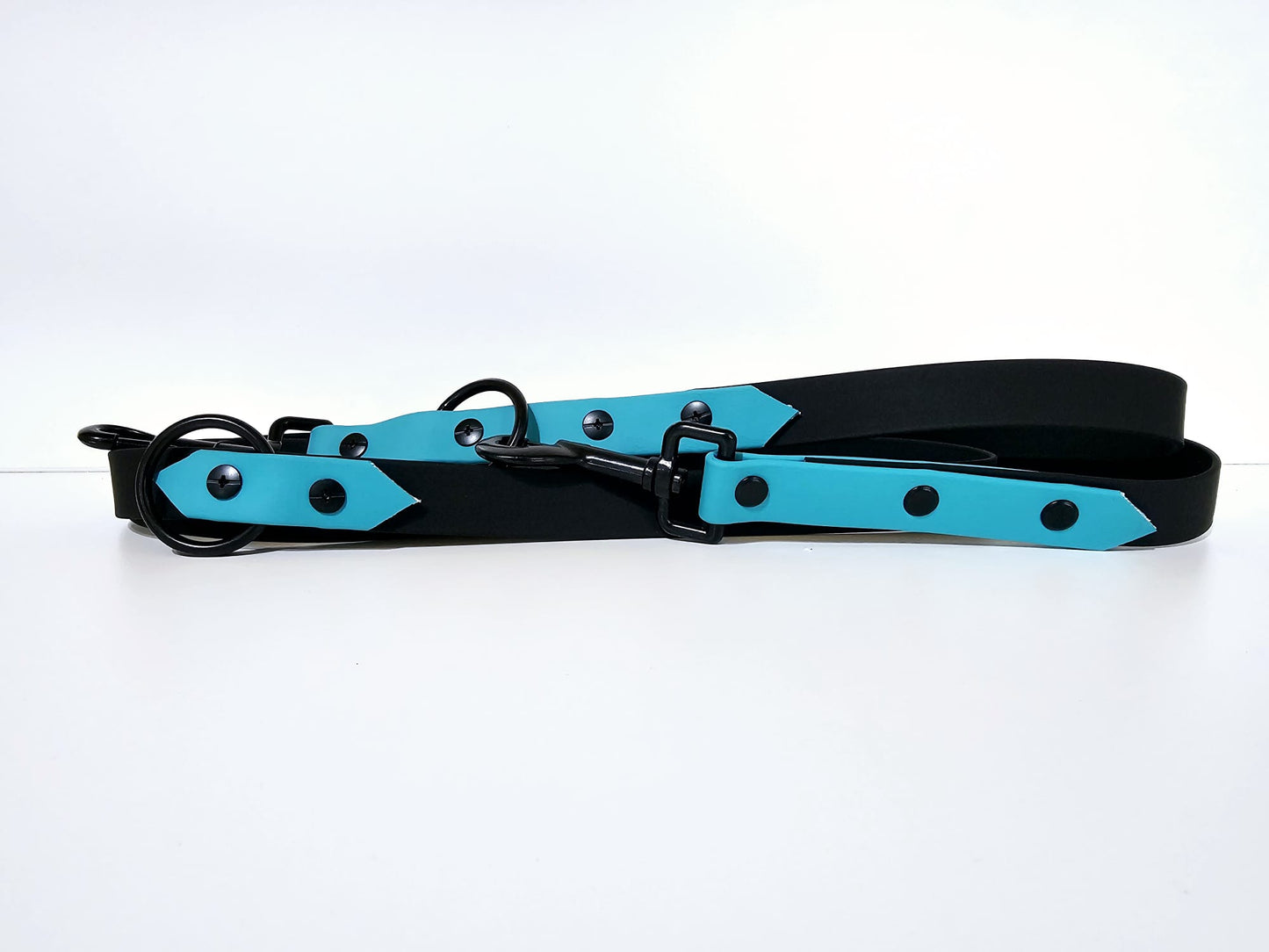 Doppelleine 2m blue /  black "bluemen"