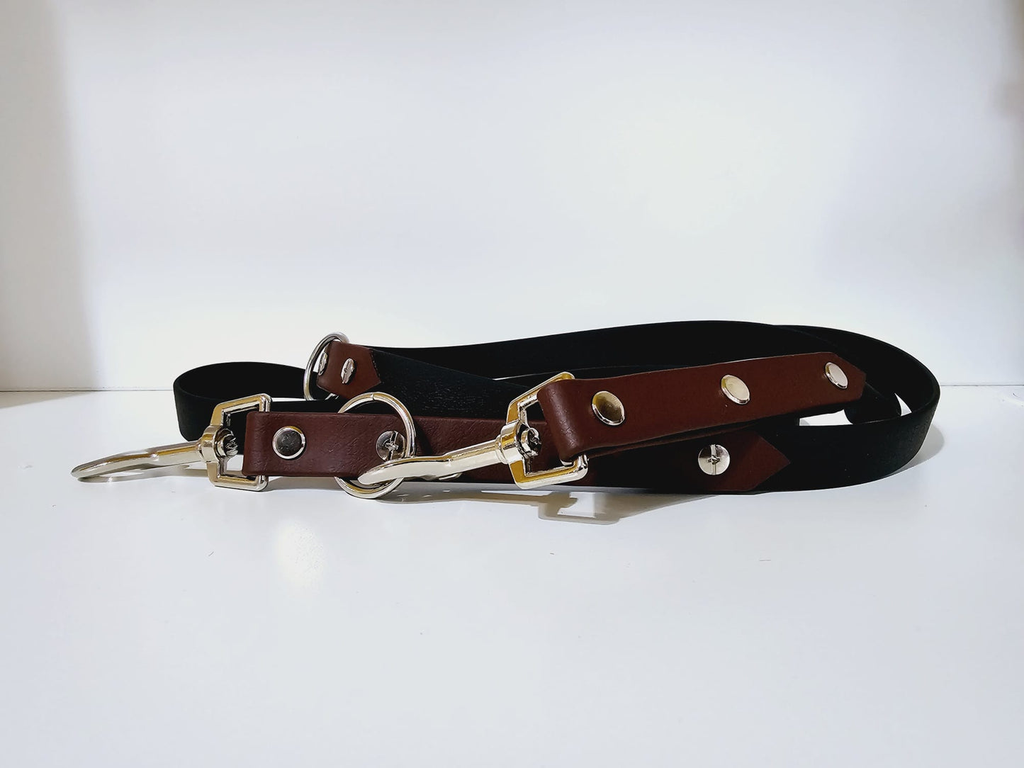 Doppelleine 2m black /  brown "shit"