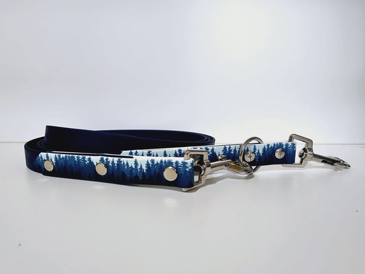Doppelleine 2m blue /  forest "wood"