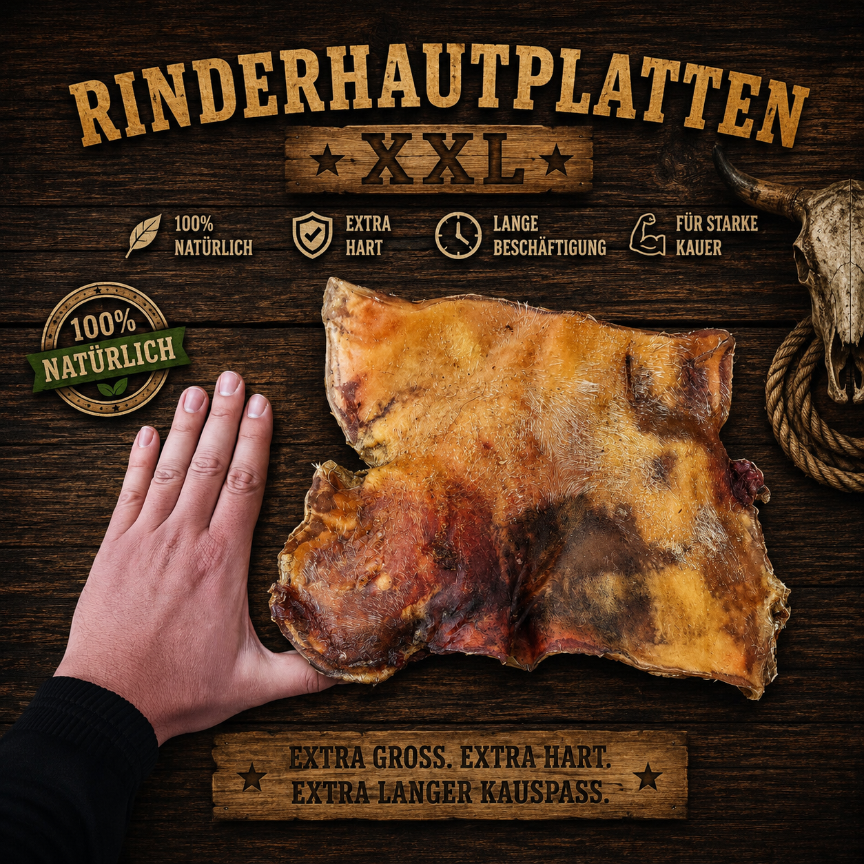 Rinderkopfhautplatte XXL