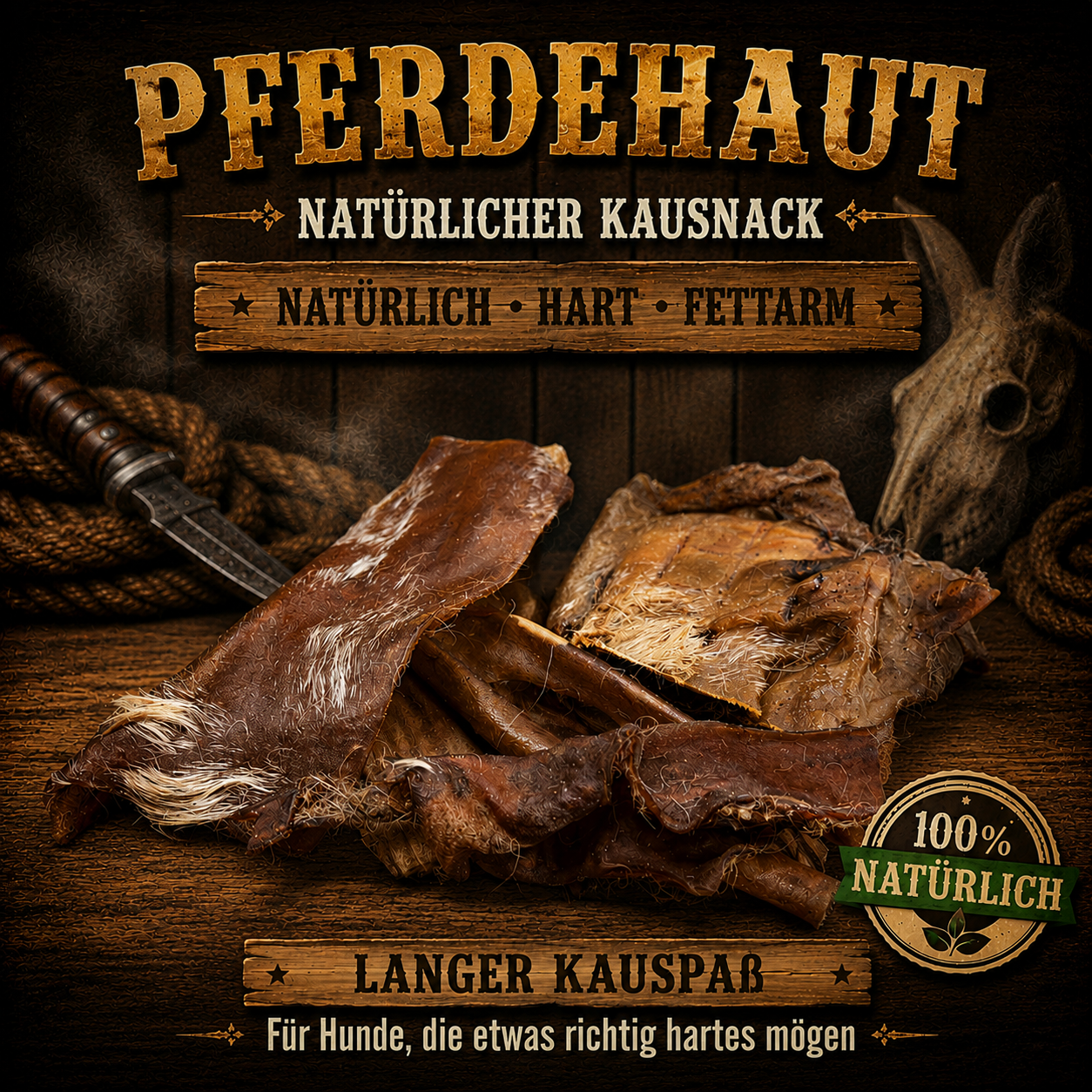 Getrocknete Pferdehaut