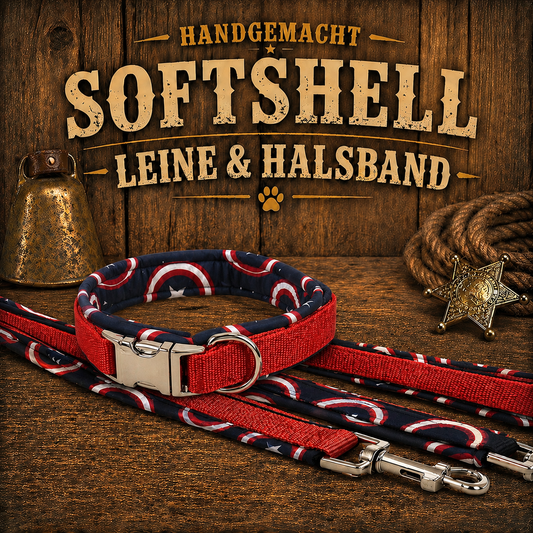 Halsband & Leine in Nylon & Softshell AMERICA