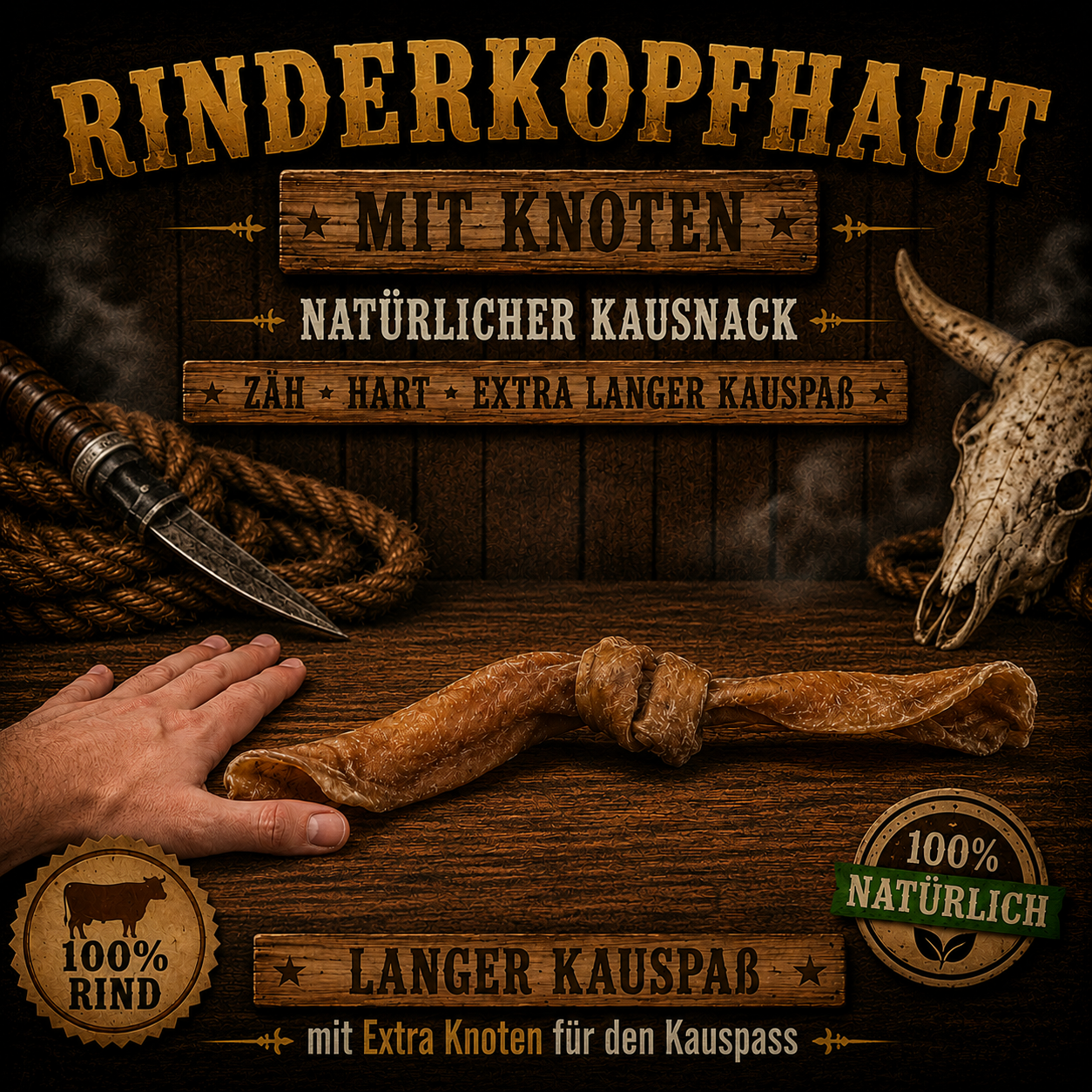 Rinderkopfhaut mit Knoten