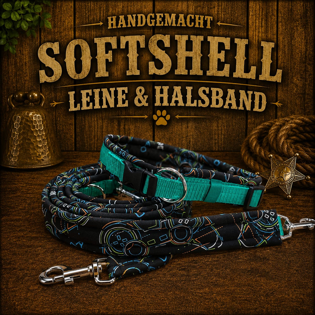 Halsband & Leine in Nylon & Softshell GAMER
