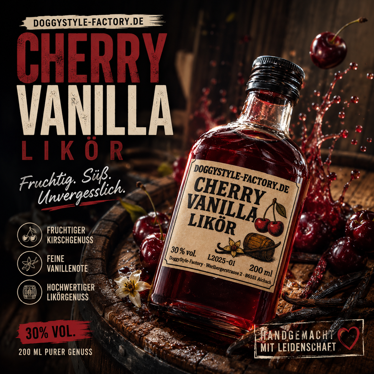 🍒 Cherry Vanilla Likör – Frucht trifft Leidenschaft 🍦